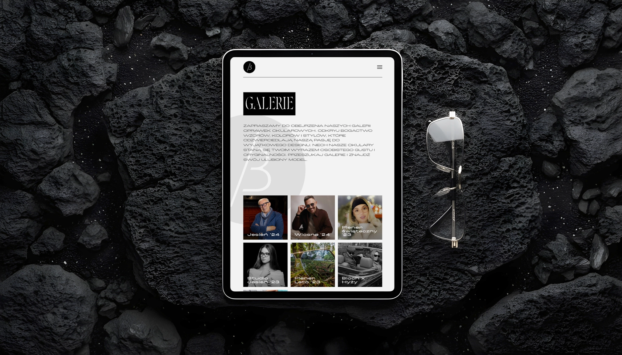 Wizualizacja sekcji galeria na stronie internetowej