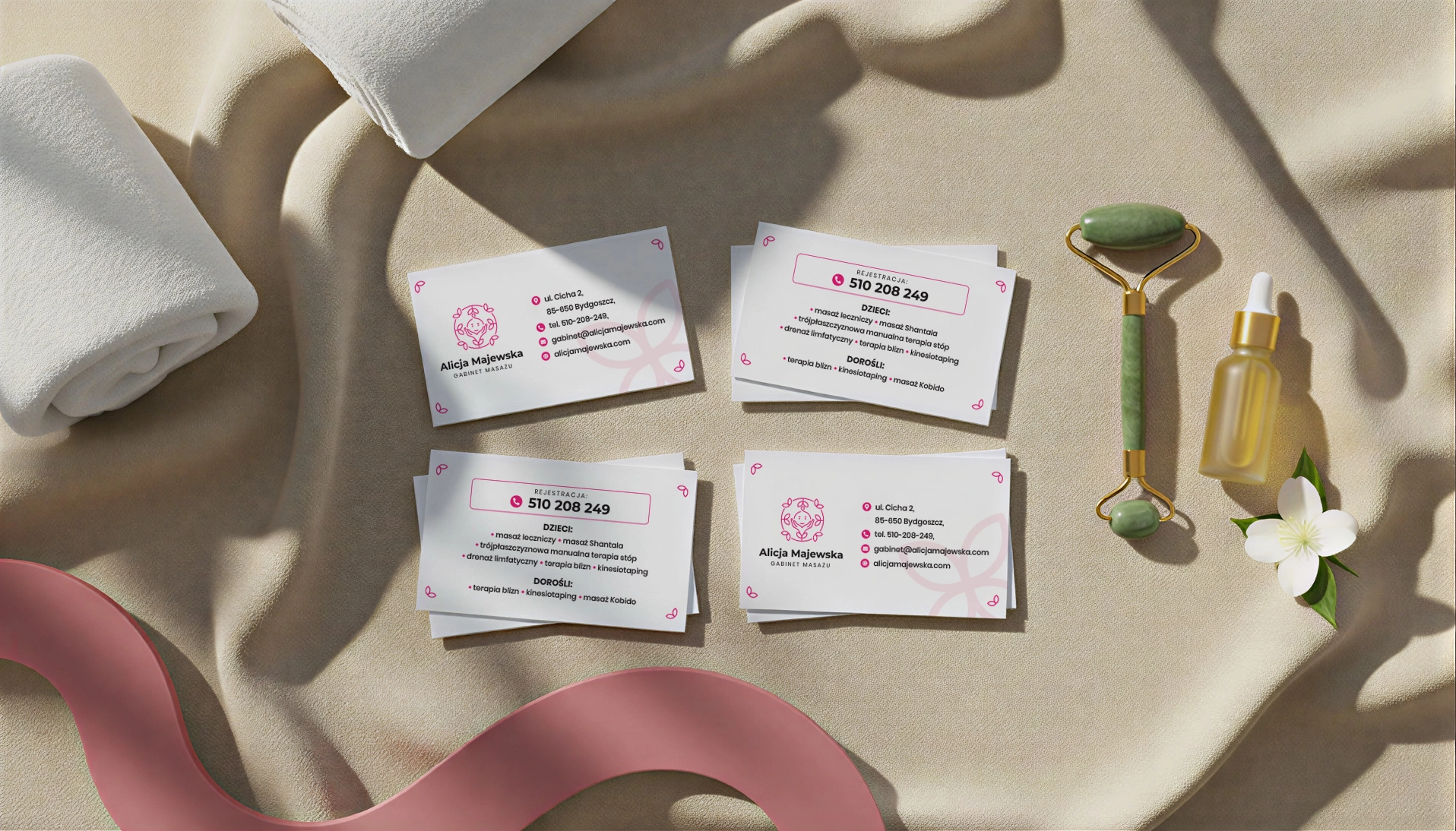 Wizytówki gabinetu masażu