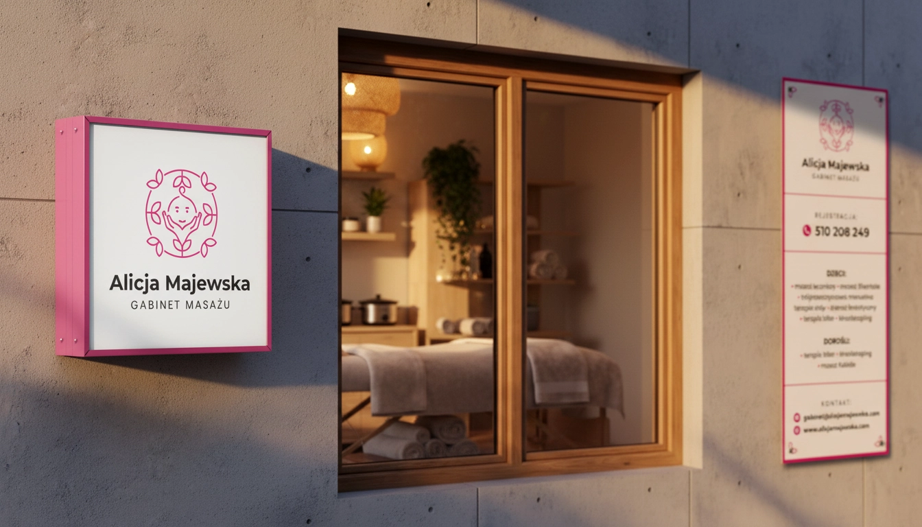 Szyld gabinetu masażu